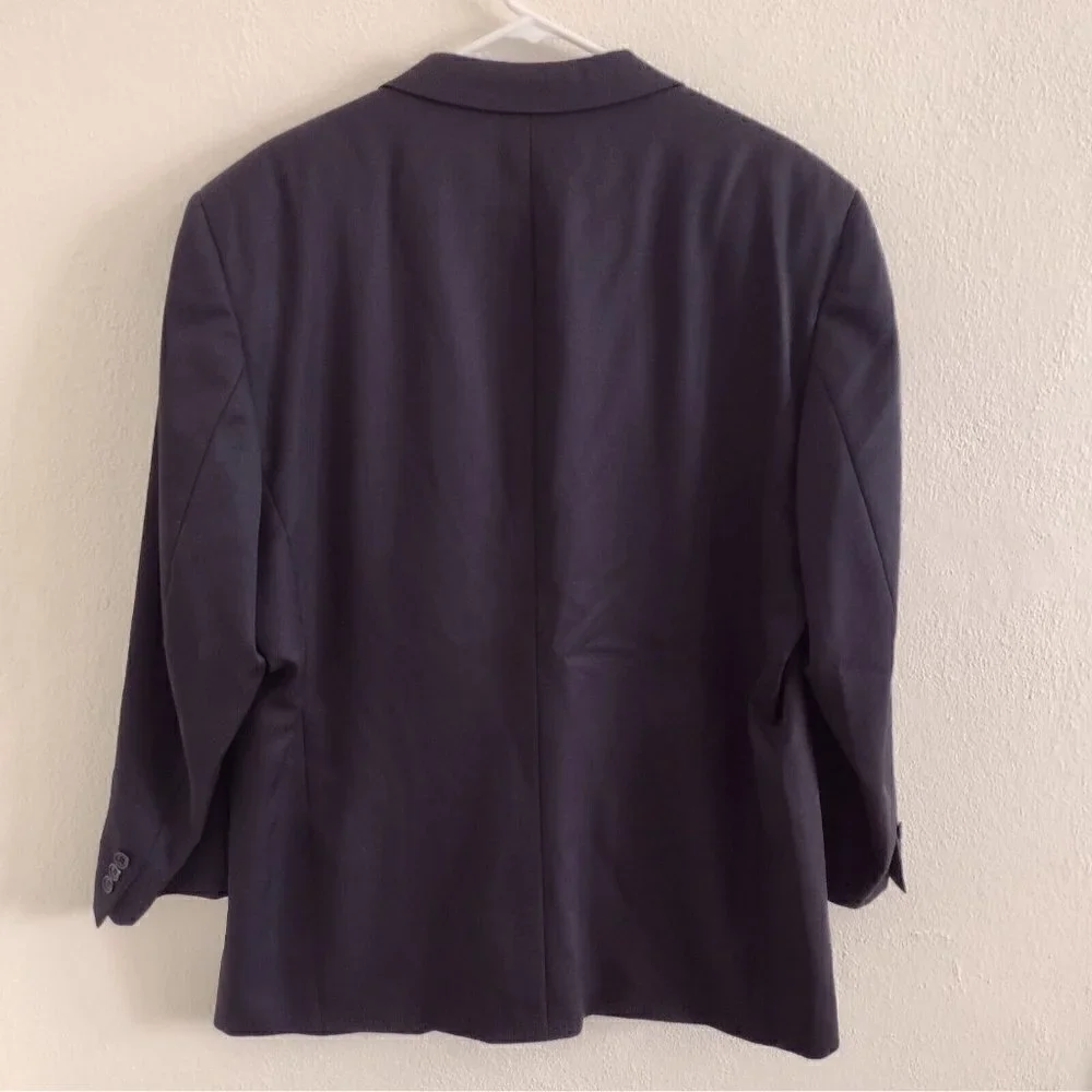 Moores Gabardine 100% Wool Classic Suit Jacket Lined Black Mens 46 Reg